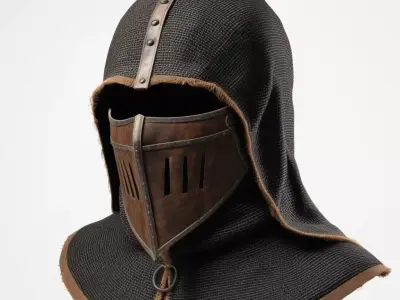 Medieval Fantasy Chainmail Helmet 3D model