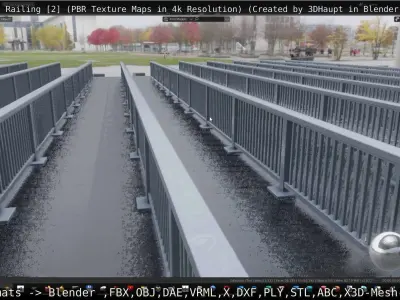 Bridge Railing Components 2 Low-poly 3D model