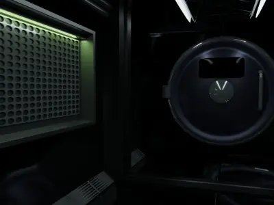 Space station and low poly option Low-poly 3D model