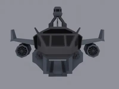 Sci-fi LowPoly cargo space ship Low-poly 3D model