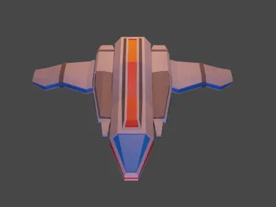 Space ship  Low-poly 3D model