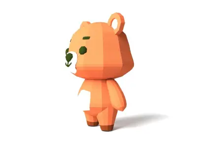 Character B100 Bear Cute Low-poly 3D model