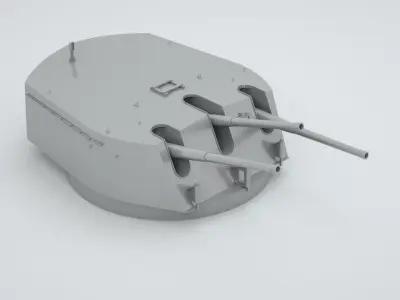 BL 6 inch 152mm MKXIII Triple Naval Gun 3D model