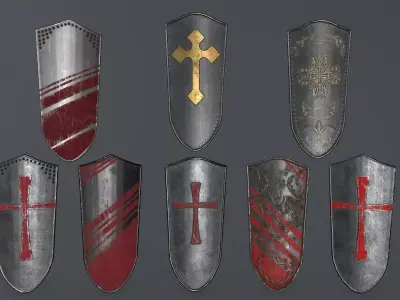 shield set 1 roman soldier Low-poly 3D model