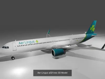 Airbus a321neo 3D model 12 liveries 3D Model Collection