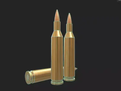 17 Remington Ammo Low-poly 3D model