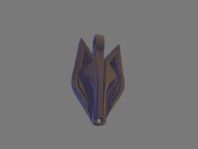 Wolf Head Pendant 3D model