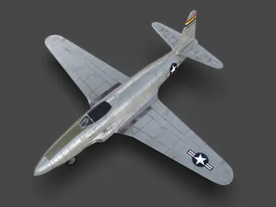 Lockheed P-80 Low-poly 3D model