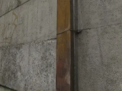 Concrete Fence Wall Low-poly 3D model