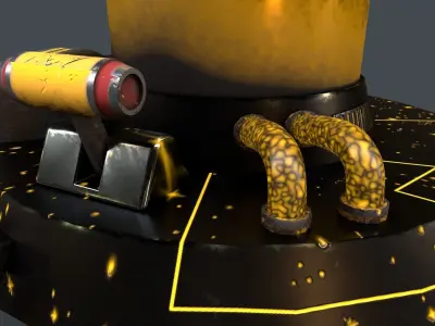 Sci-Fi Production Machine 03 Low-poly 3D model