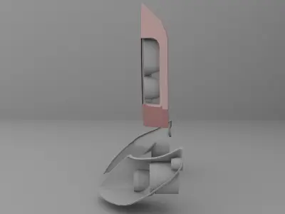 Fiat Van Headlights Rearlights Low-poly 3D model