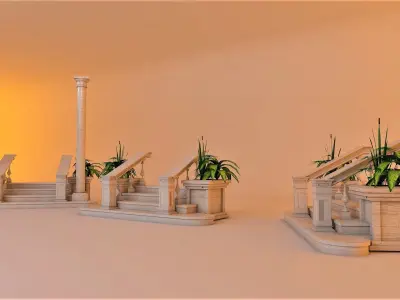 Royal entrance stairs Free 3D model