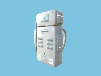 Astronaut Backpack 03 - Full White - Character Design Fashion Low-poly 3D model