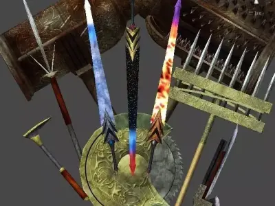 Gimmick weapons Low-poly 3D model