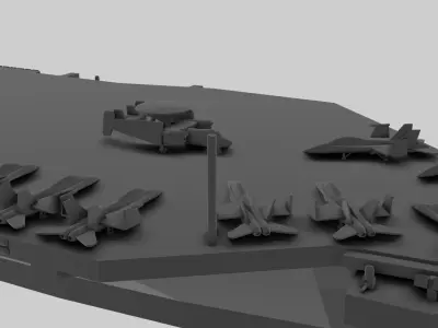 USS Gerald R Ford - Model for small scale printing 3D print model