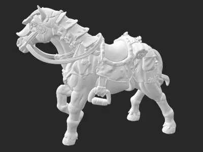 Horse with saddle 2 3D model