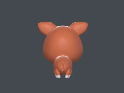 Pig animal cartoon model Low-poly 3D model