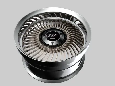 Work Carving 40 custom wheel 3D model