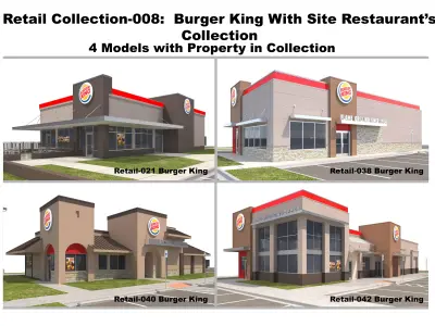 Retail Collection-008 Burger King With Site Collection 3D model
