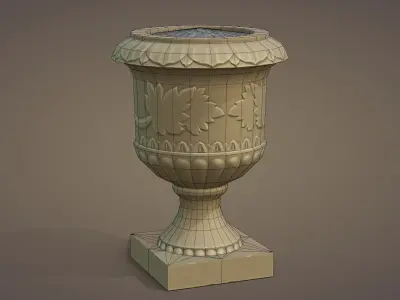 Planter Urn Low-poly 3D model