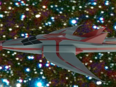 Spaceship flying in sky Free low-poly 3D model