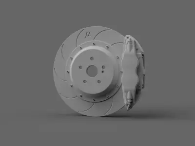 Projectmu brake kit lowpoly Low-poly 3D model