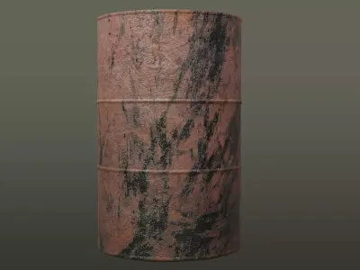 Rusted Oil Drum Low-poly 3D model
