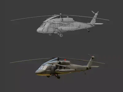 USA military helicopter black hawk 3D model