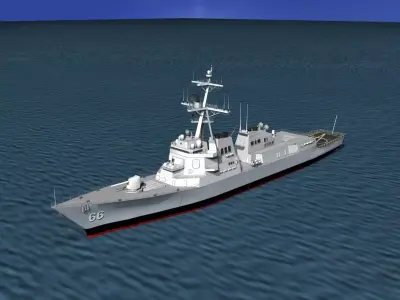 Burke Class Destroyer DDG 66 USS Gonzalez 3D model
