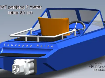 Jet Boat 2 meter and Water jet 100 mm 3D print model