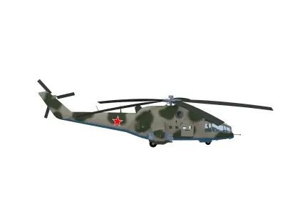 Russian military helicopter 3D model