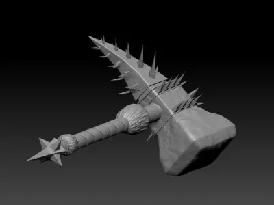 High-poly model Hammer thor 3D model