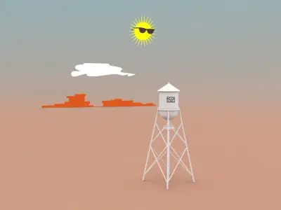 Valley Comic 3D Background 3D model