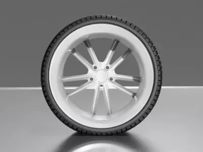 Realistic Car Wheel Rim Model High Quality Game-Ready Free low-poly 3D model