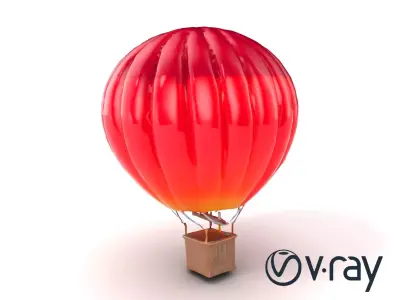 Classic Hot Air Balloon Sunset Gradient model pack Low-poly 3D model