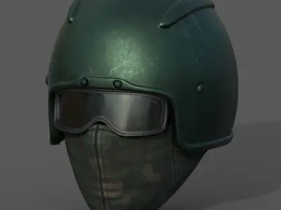 Helmet scifi futuristic military combat soldier armor  Low-poly 3D model