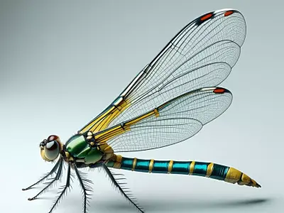 Realistic Dragonfly 3D Model Low-poly 3D model