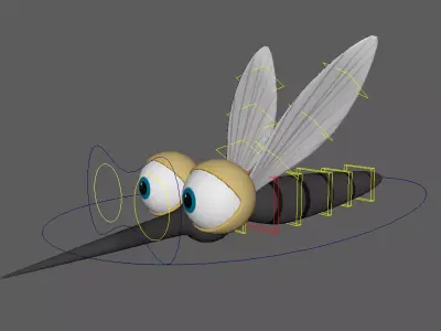 Asset - Cartoons - Animal - Insect - Mosquito - Rig 3D model