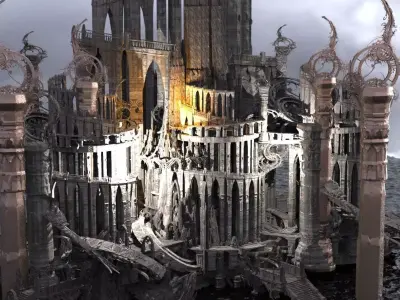 Art deco illusionist grand halls 3D model