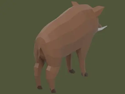 Stylized lowpoly BOAR Low-poly 3D model