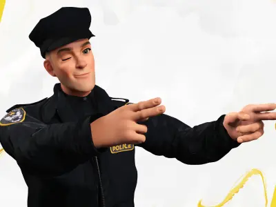 3D Law Enforcement Toon Character Police Officer Low-poly 3D model