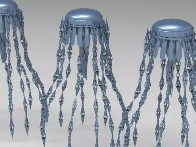 Jelly Fish Sci fi ship 3 Low-poly 3D model