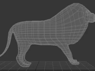 Low poly lion 3D model Free low-poly 3D model