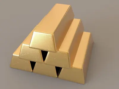 Gold for the millionaire Free low-poly 3D model