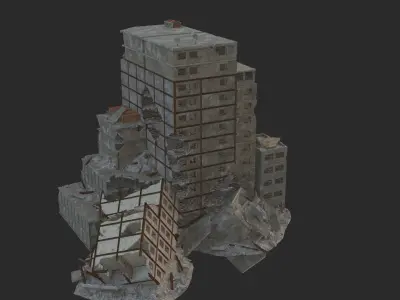 destruction Low-poly 3D model