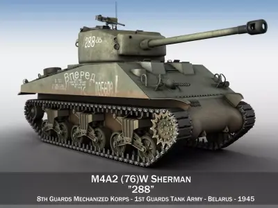 M4A2 Sherman - 288 - Russia 3D model