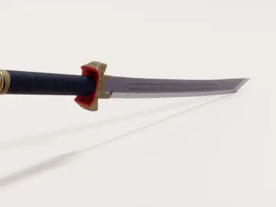 Sword samurai Free low-poly 3D model