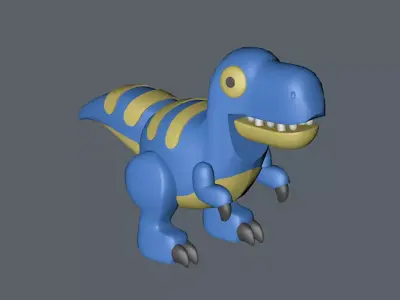 Bluey Velociwaptor Toy Low-poly 3D model