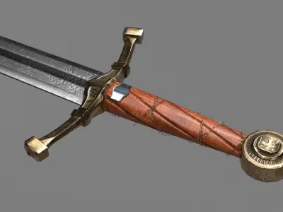 Sword and Shield Free low-poly 3D model