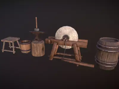 Blacksmith package Low-poly 3D model
